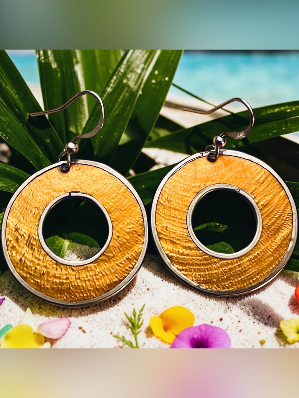 Capiz Shell Earrings by Culture Mix - Sunshine Yellow (Small)